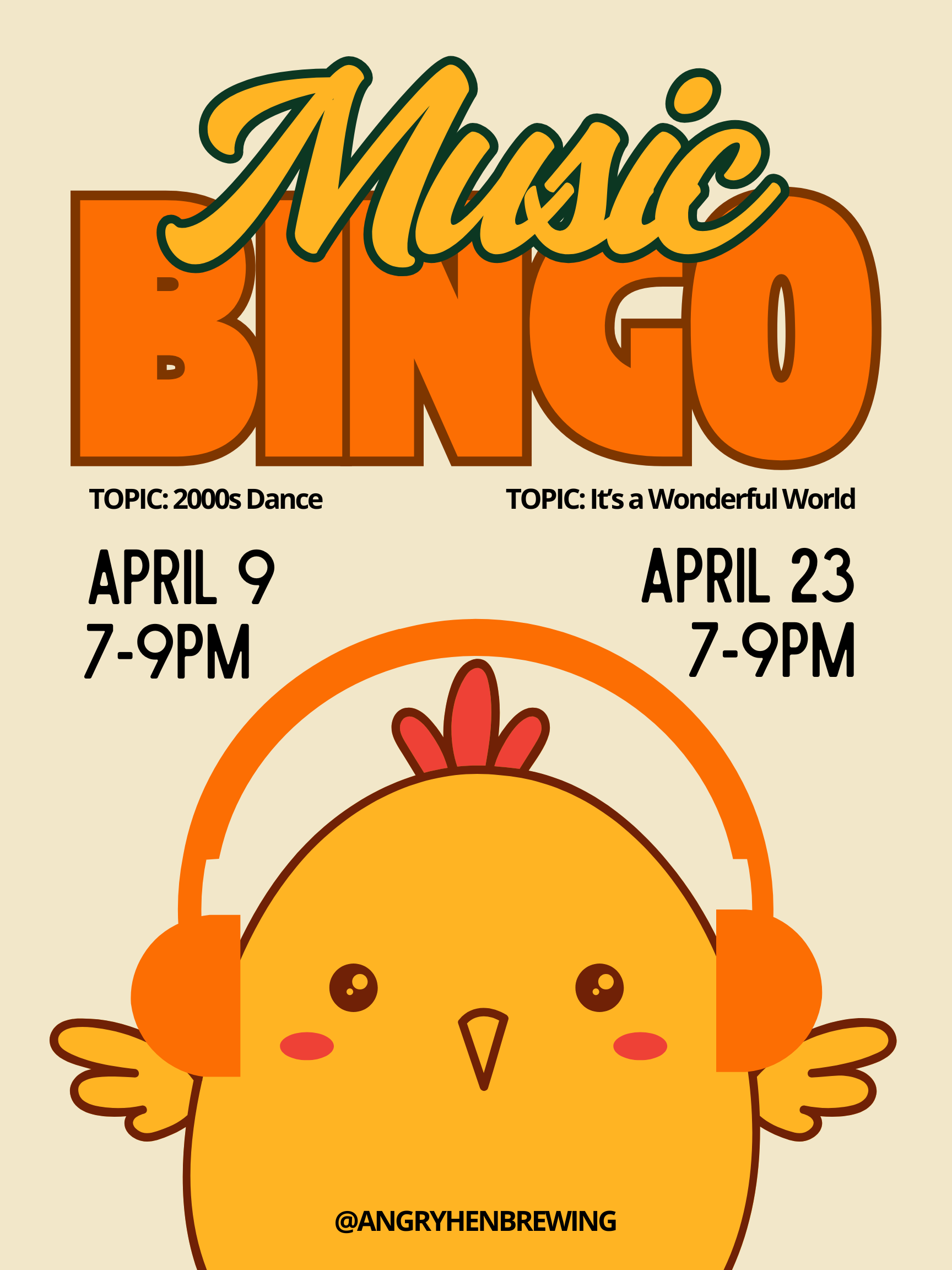MUSIC BINGO @ ANGRY HEN BREWING: It's a Wonderful Life
